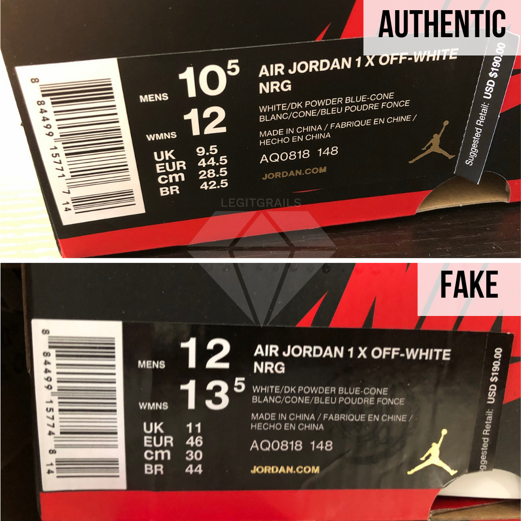 How to Spot a Fake Off-White™ x Air Jordan 1 “UNC” - KLEKT Blog