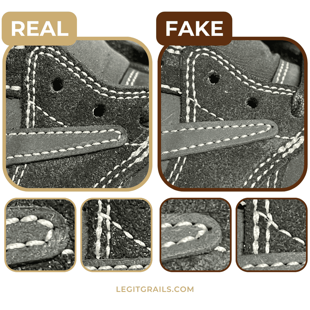 comparison between real and fake stitching