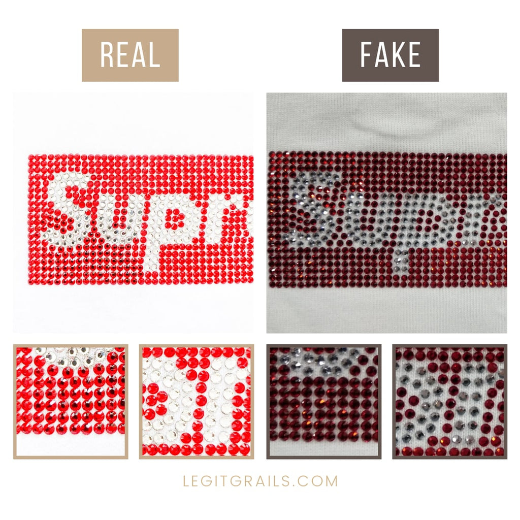 Supreme x Swarovski Crystal Box Logo Bogo Tee Shirt White Red - New Size  Medium