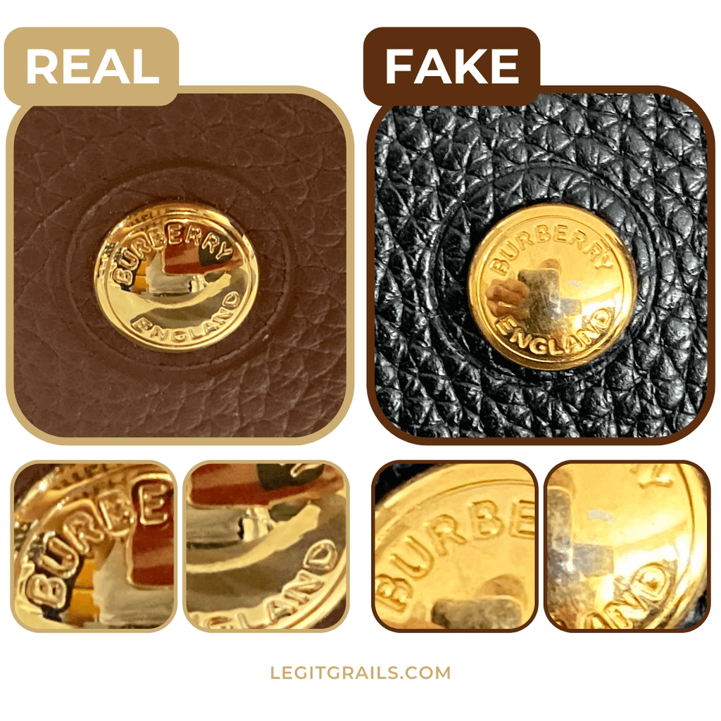 real vs fake Burberry Hardware details