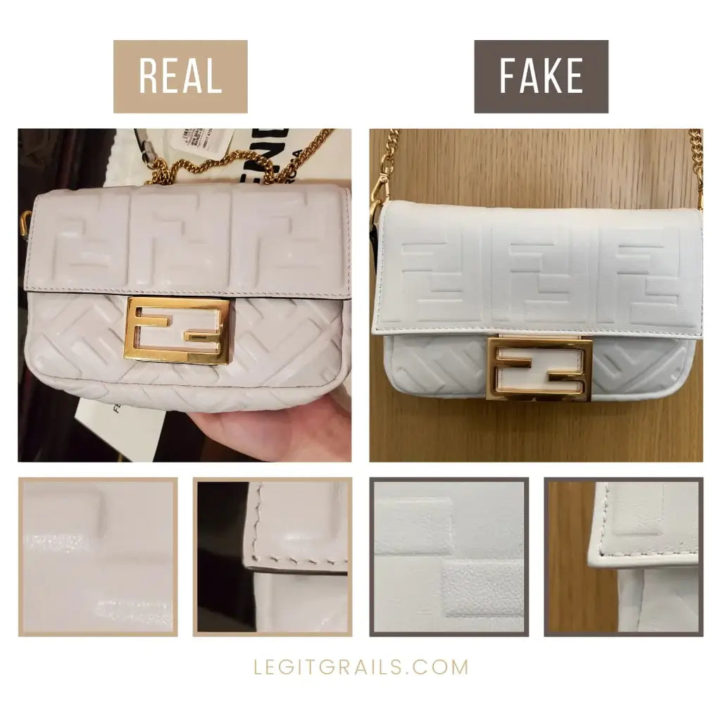 real vs. fake Fendi bag example