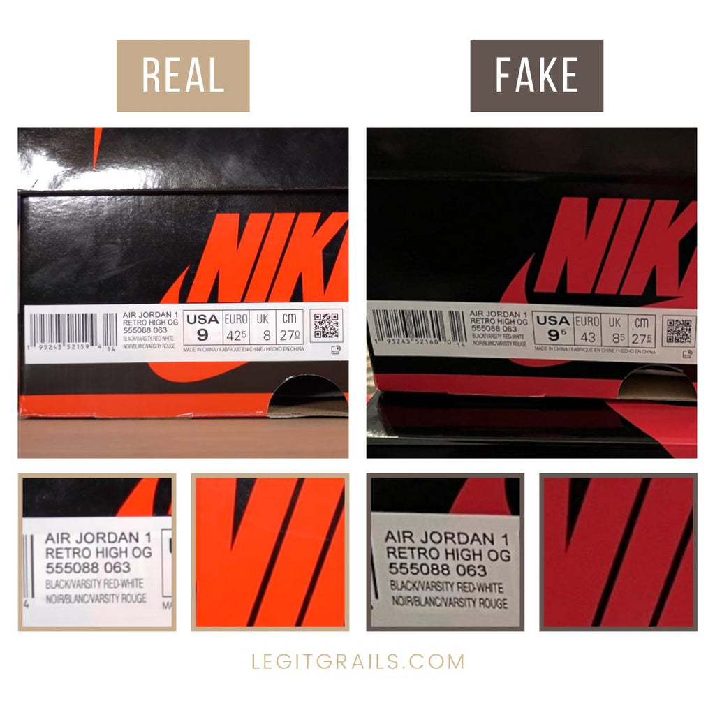 Spotting a Fake Jordan 1 Bred: The Box Label Method