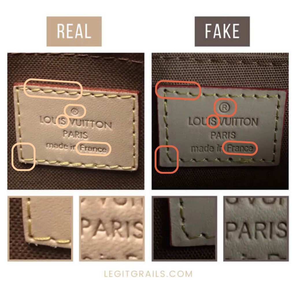 Comparison between real and fake LV logo