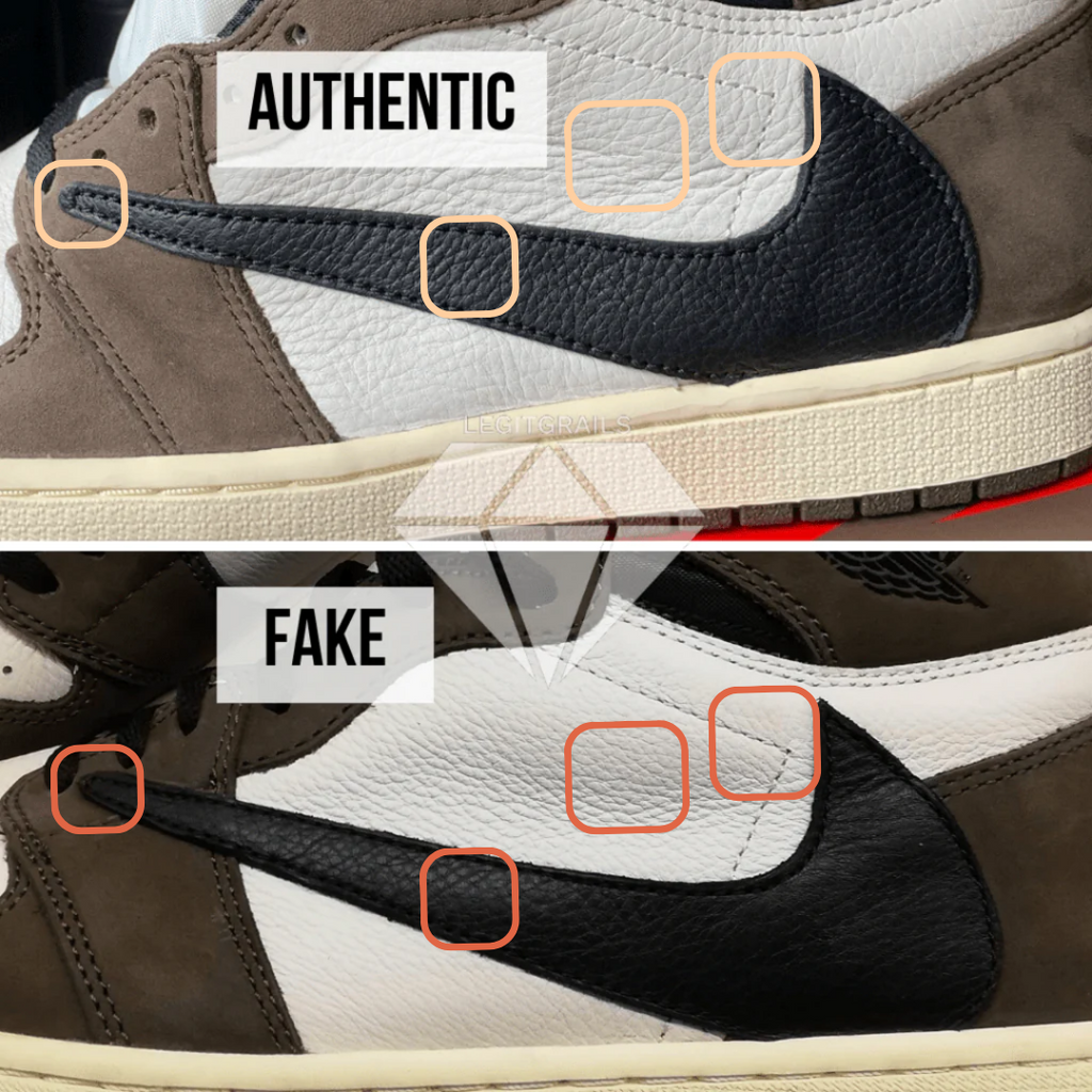 Travis Scott Jordan 1 High Left Outer Swoosh Method