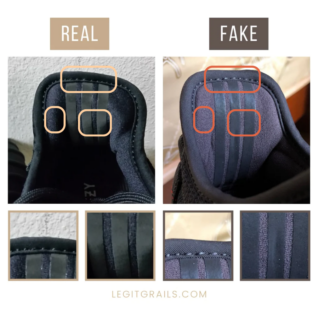 Real vs fake Yeezy inner lining