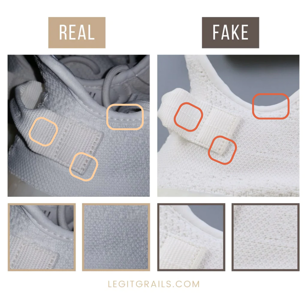 Comparing real and fake Yeezy knitting