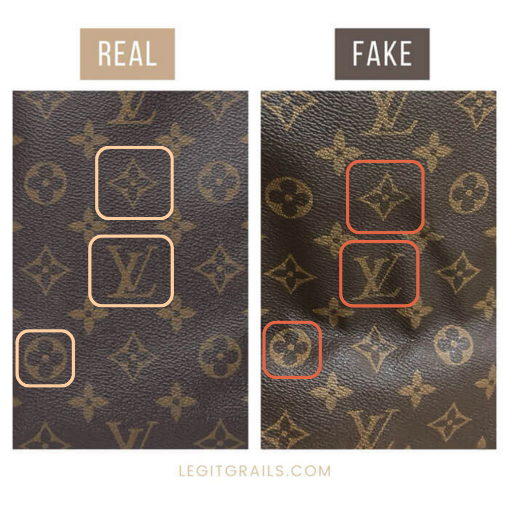 Authentic vs fake LV monogram
