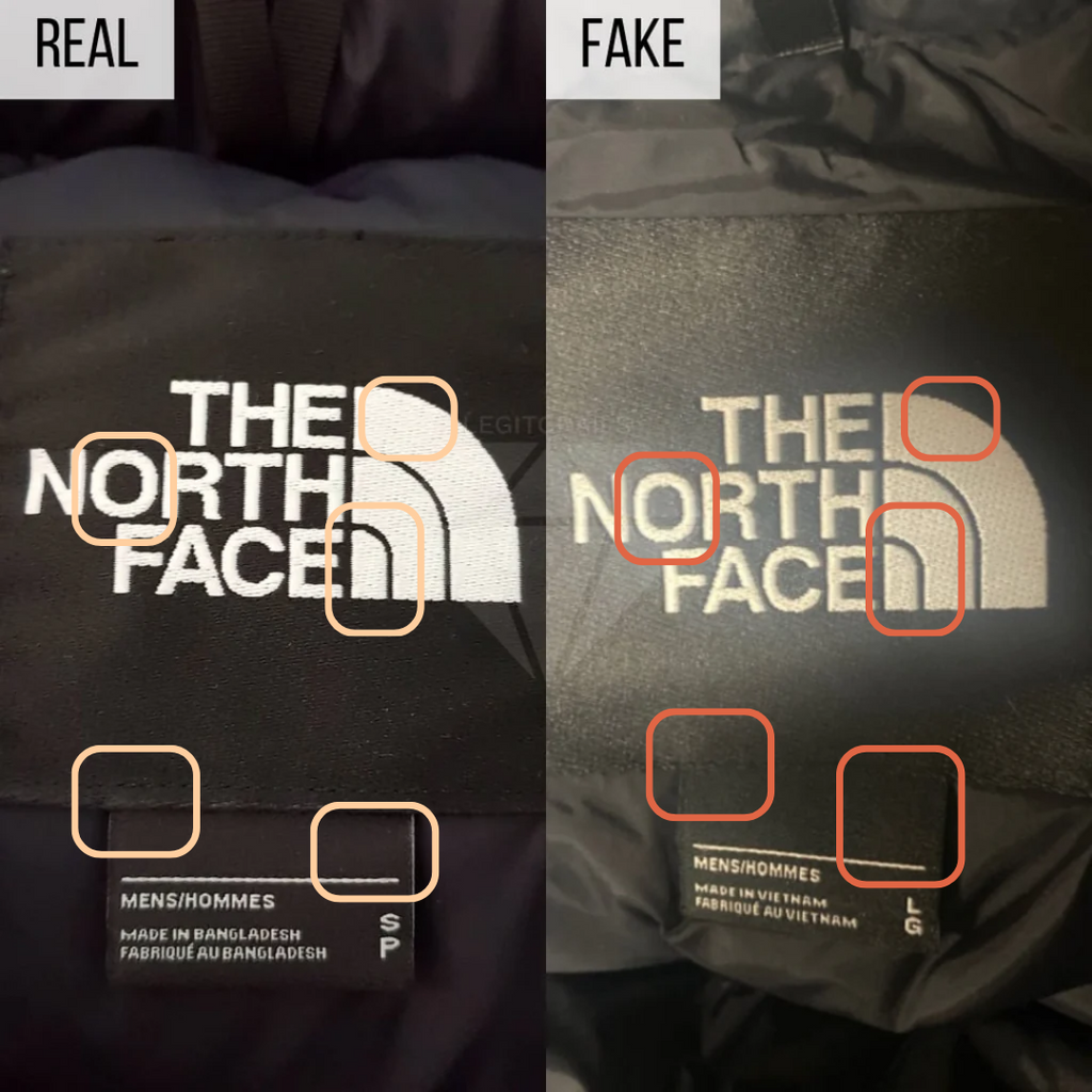 TNF neck label comparison