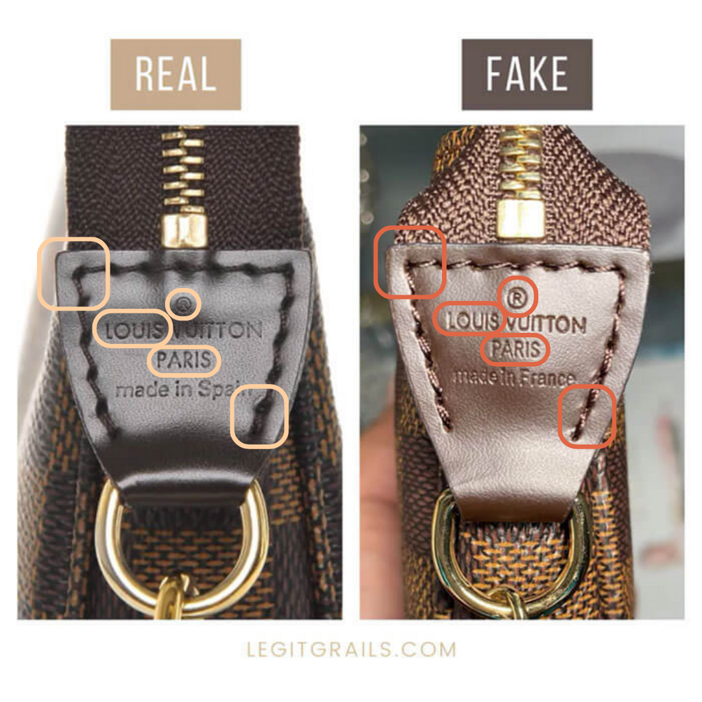 Comparing real and fake LV ring logo tabs