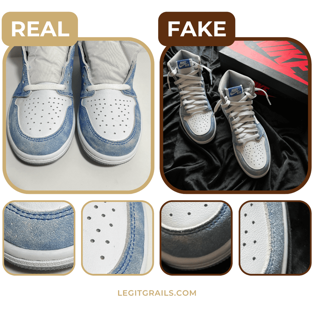 toe box real vs fake comparison for jordan sneakers