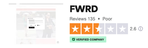 FWRD Reviews on Trustpilot