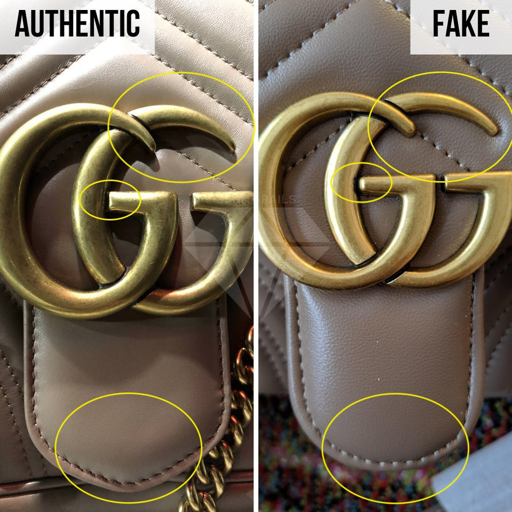gg marmont fake vs real