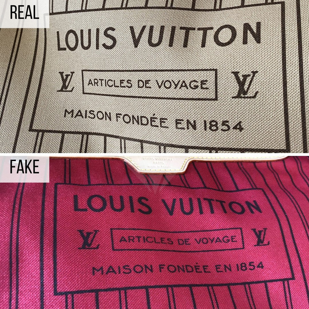 Fake vs Real LV * How to spot a fake Louis Vuitton Neverfull bag 