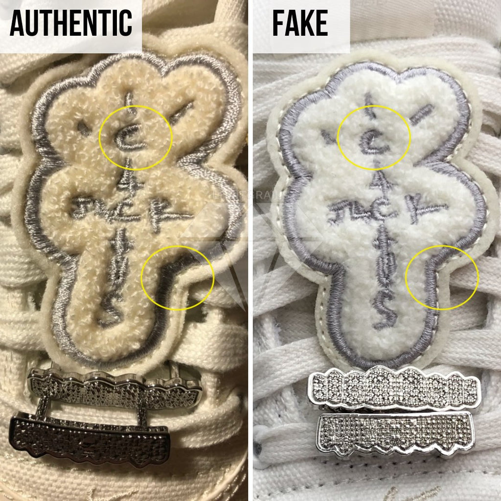 How to legit check Air Force 1 Travis Scott Sail: The Left Lace Patch Method