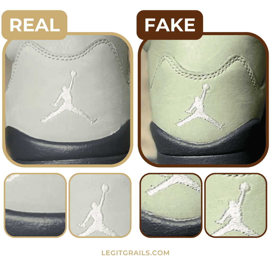 fake vs real Jordan 5 heels