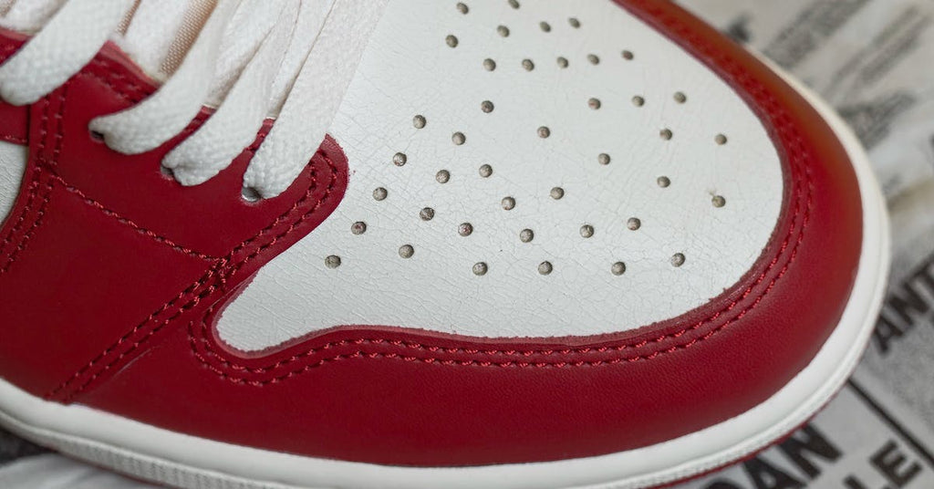 a red Air Jordan shoe
