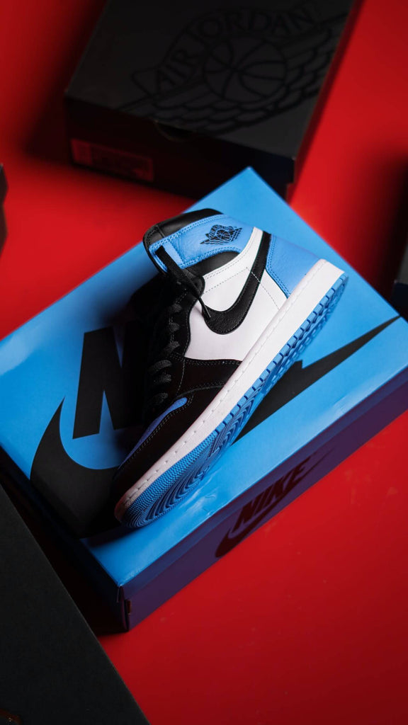 an Air Jordan blue shoe box