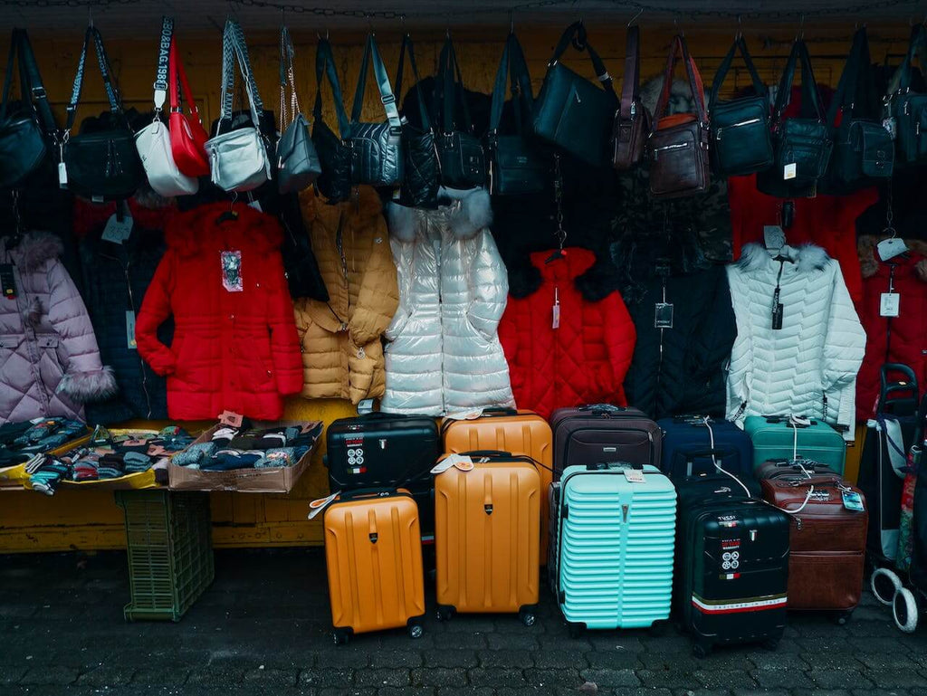 street stall selling winter jackets