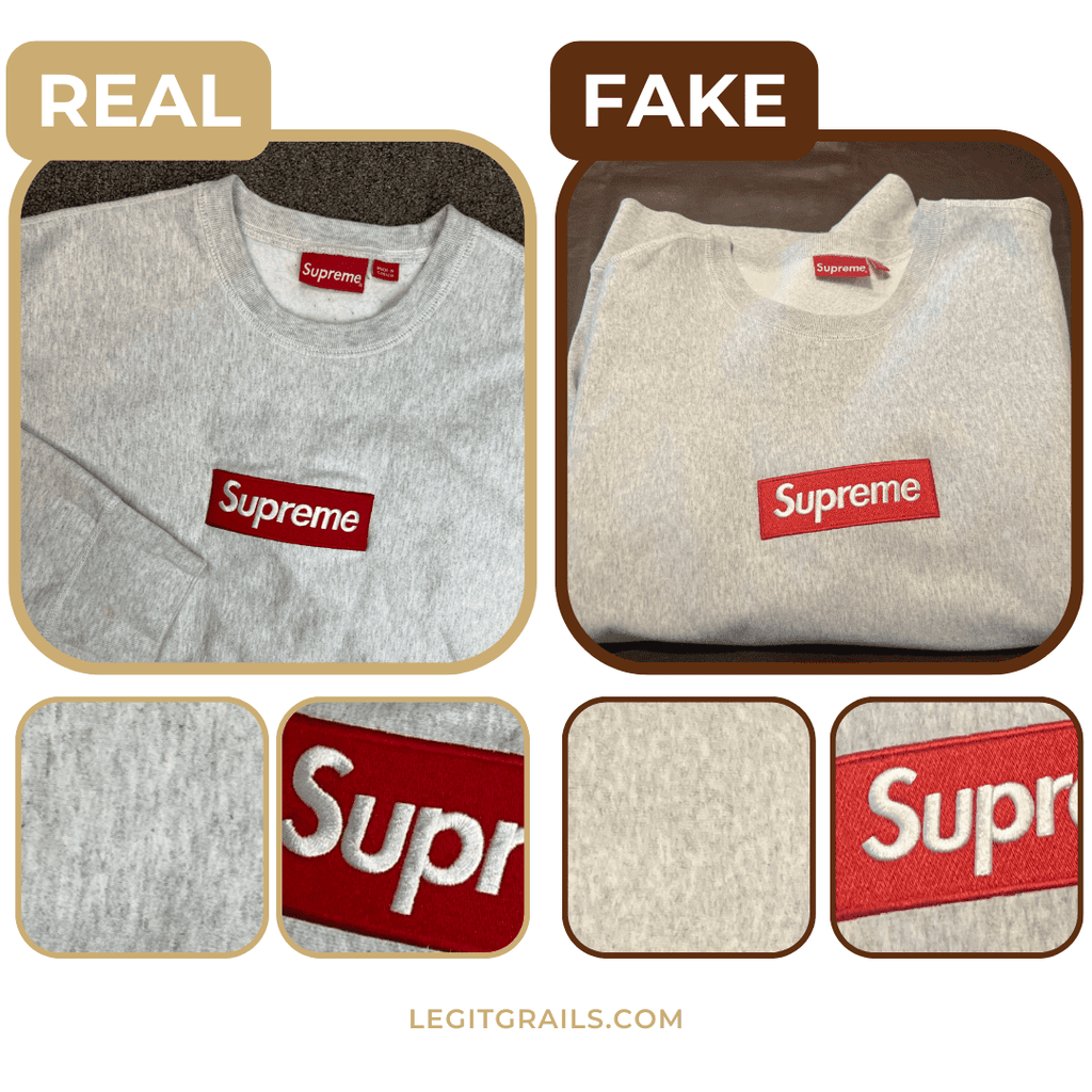 example of real vs fake Supreme