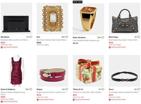 an image with discounted products on The Luxury Closet website