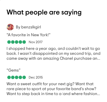 What Goes Around Comes Around NYC Customer Reviews