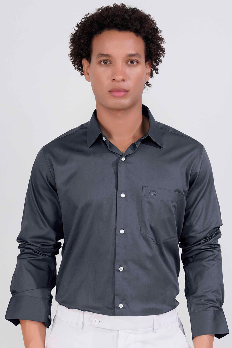 MULLED GRAY SUBTLE SHEEN SUPER SOFT PREMIUM COTTON SHIRT