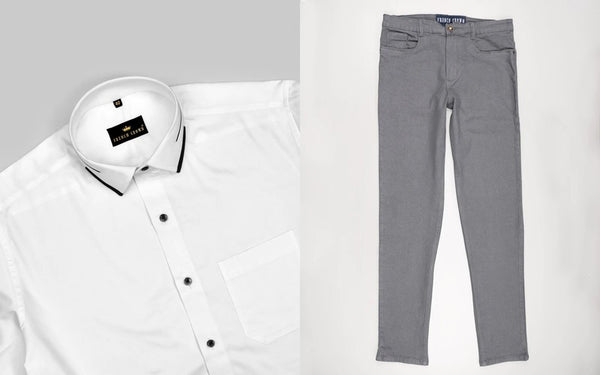 How To Wear Grey Pants With A White Shirt • Ready Sleek