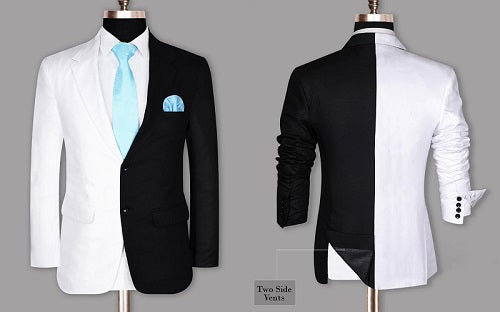 Half black and white blazer combinations