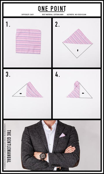 How To Fold A Pocket Square with One-Point Fold