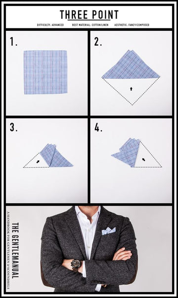 How To Fold A Pocket Square with a Three-Point Fold