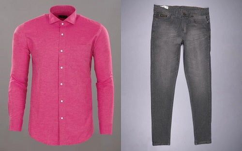 Pink Shirt with Navy Blue Pants  Hockerty