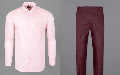 Anthony Sinclair Pink Shirt and Grey Trousers from Mason  Sons  Bond Suits