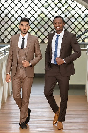 Brown suits and shoes combination