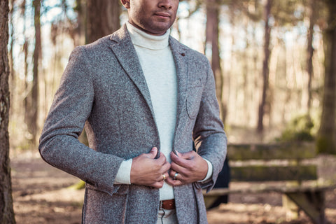 Turtleneck with Suit Jacket and Jeans