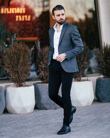 Shirt with Suit Jacket and Jeans