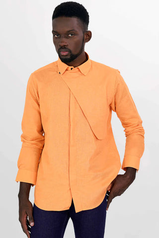 Orange Color Shirt For dark skin men