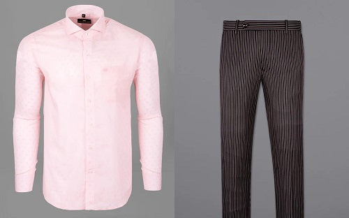 Pink Shirt With Striped Pants