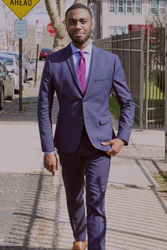 Blue Suit With Purple Tie