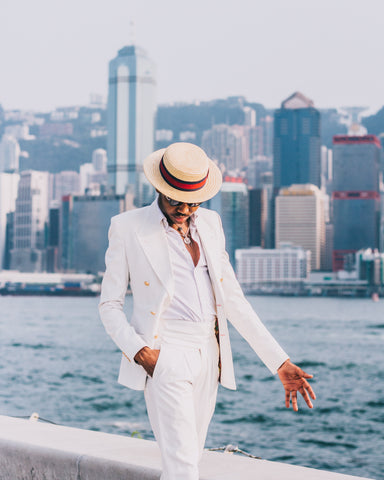 Men’s white summer suit