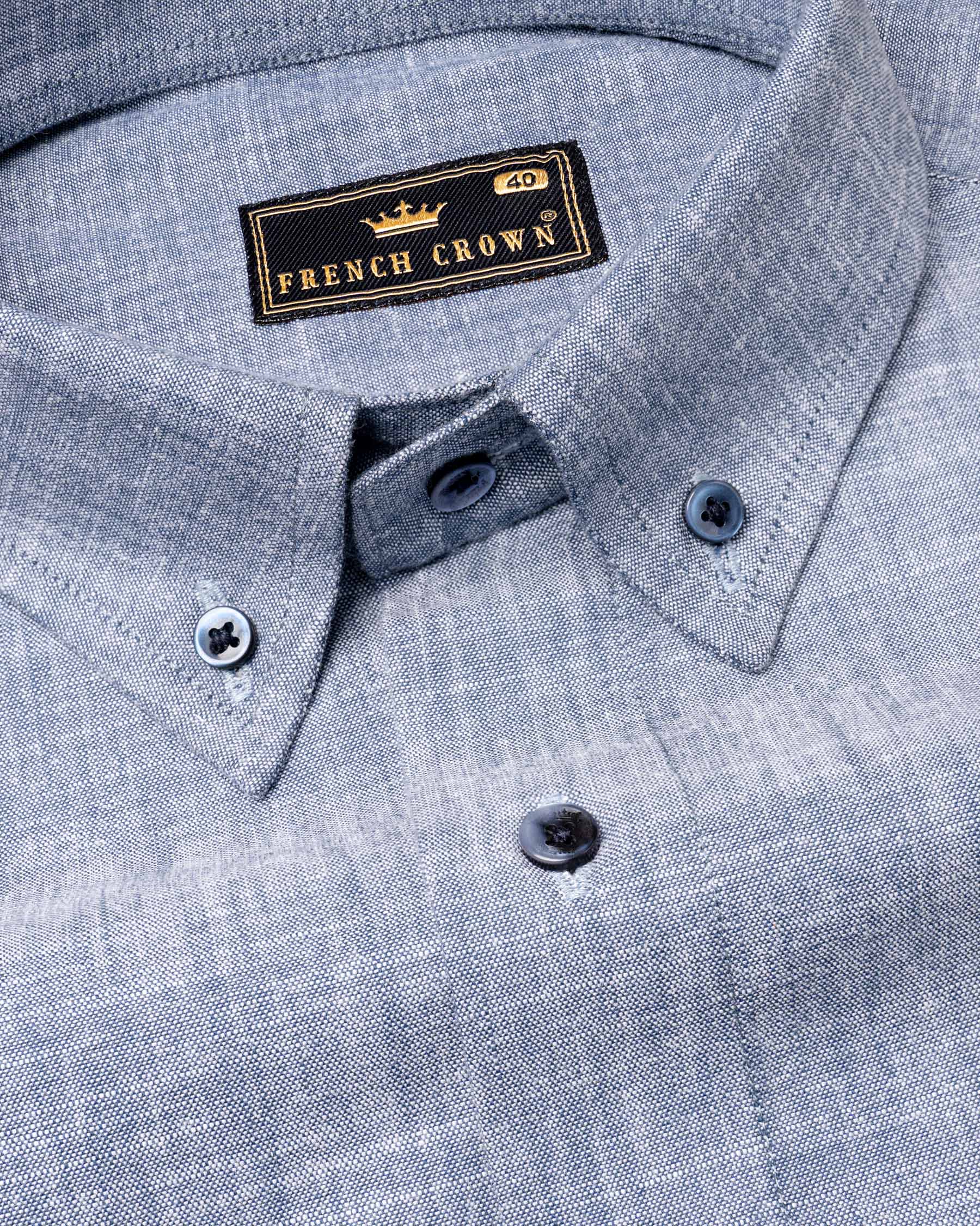 Bayox Blue Two Tone Button-Down Denim Shirt