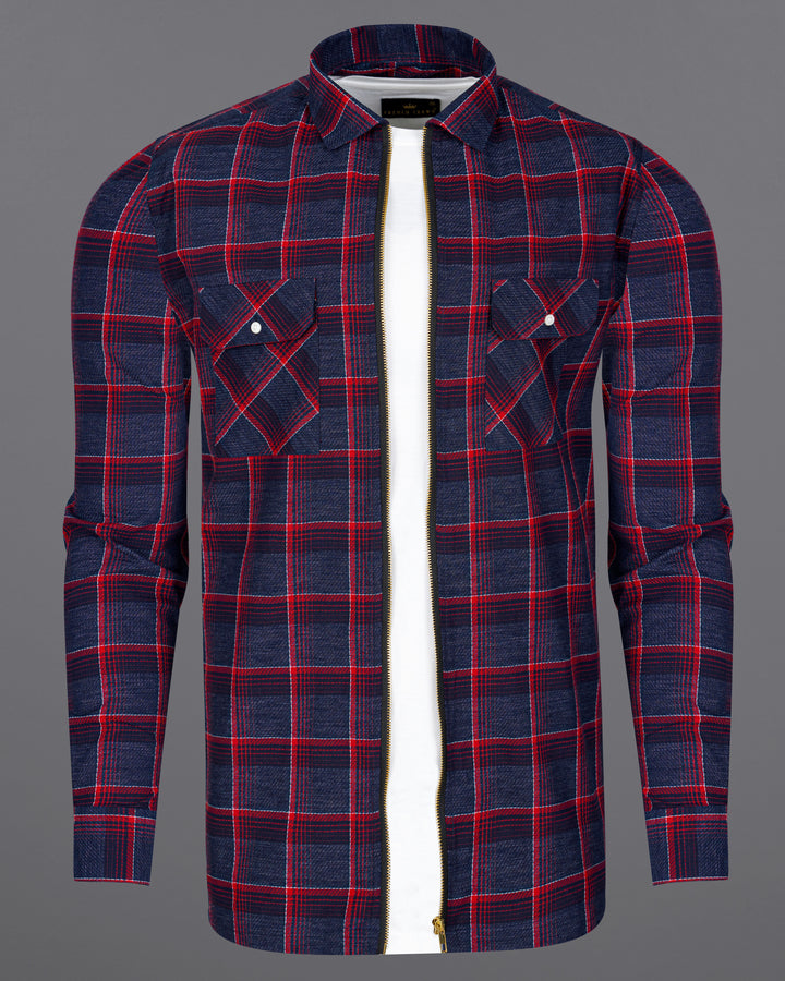 Blue and Red Overshirt