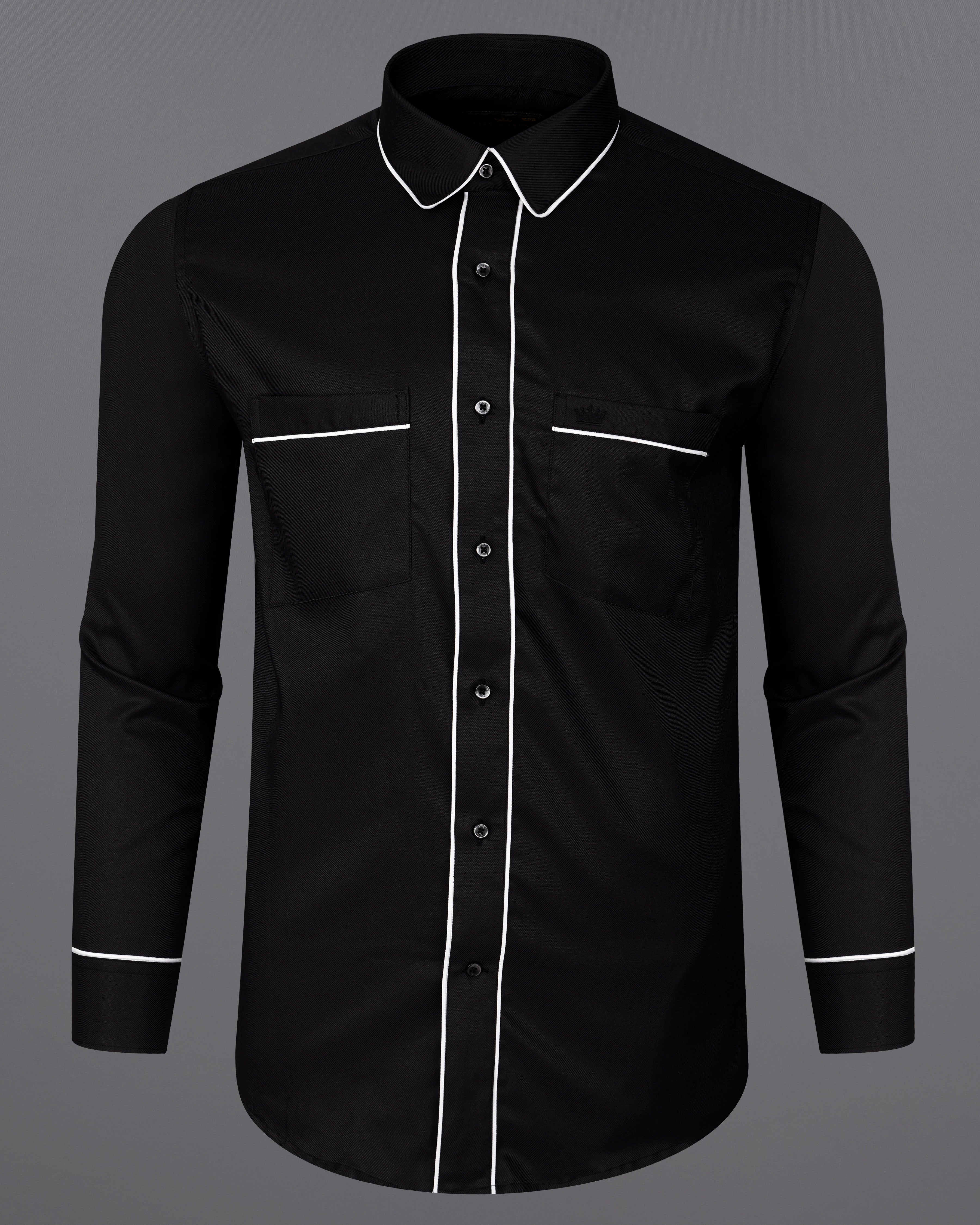 Formal Black Textured Shirt - Denver