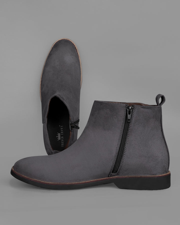 Grey Chelsea Boots To Wear With Olive Green Suit