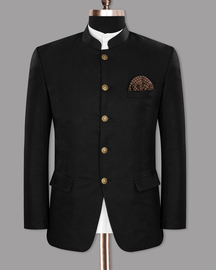Black Mandarin Suit