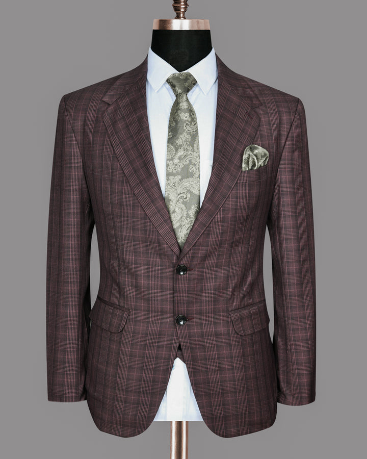 Rosewood Plaid Suit For Men