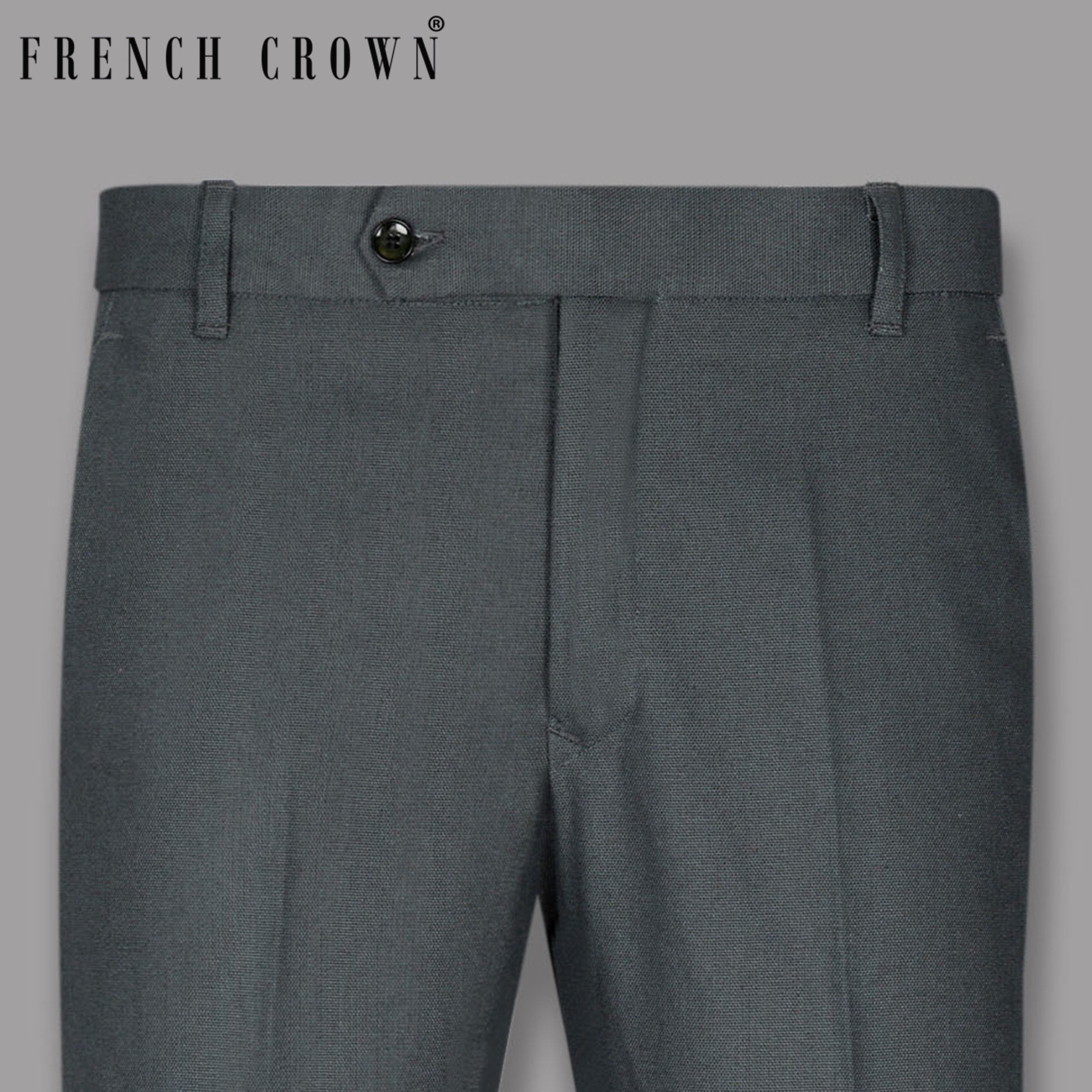 Iron grey Subtle Textured Premium Cotton Pant