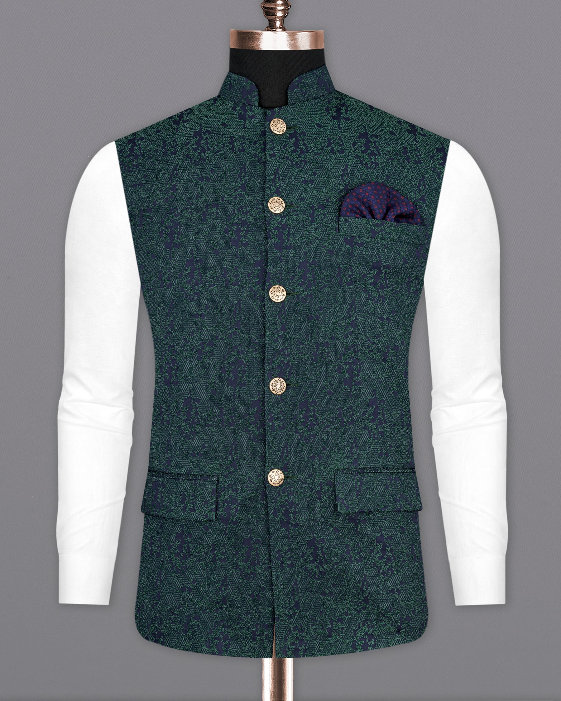 Cotton Blend Black Classic Royal Blue Velvet Nehru Jacket at Rs 1400/piece  in Yamuna Nagar