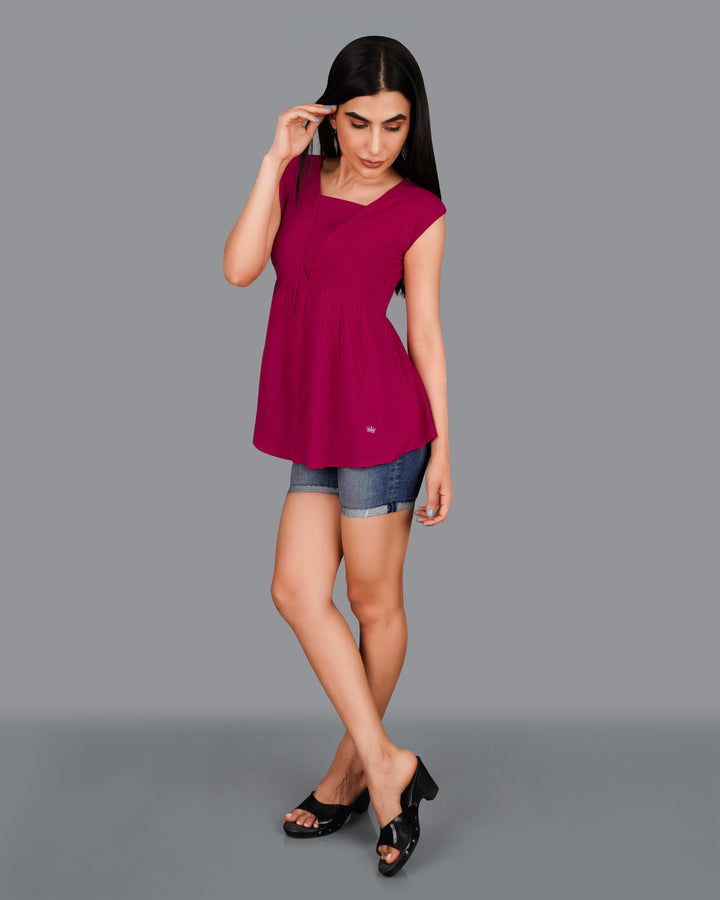 Pink Flared Top For Women