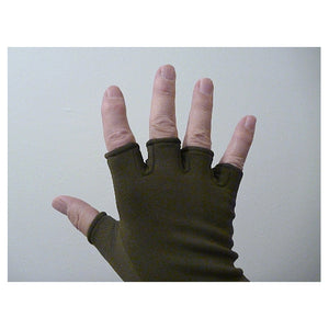 olive fingerless gloves