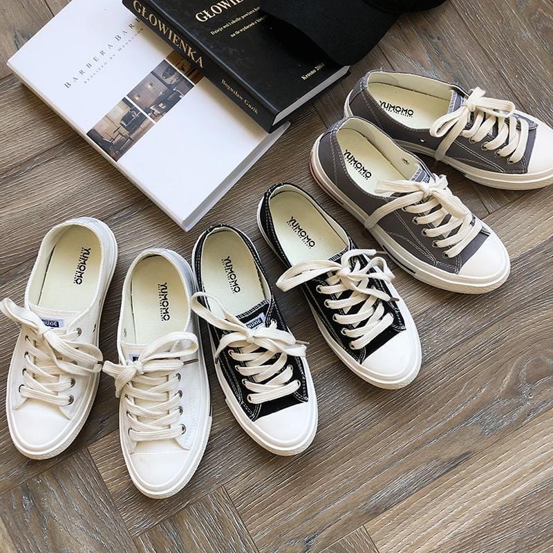 lace canvas sneakers